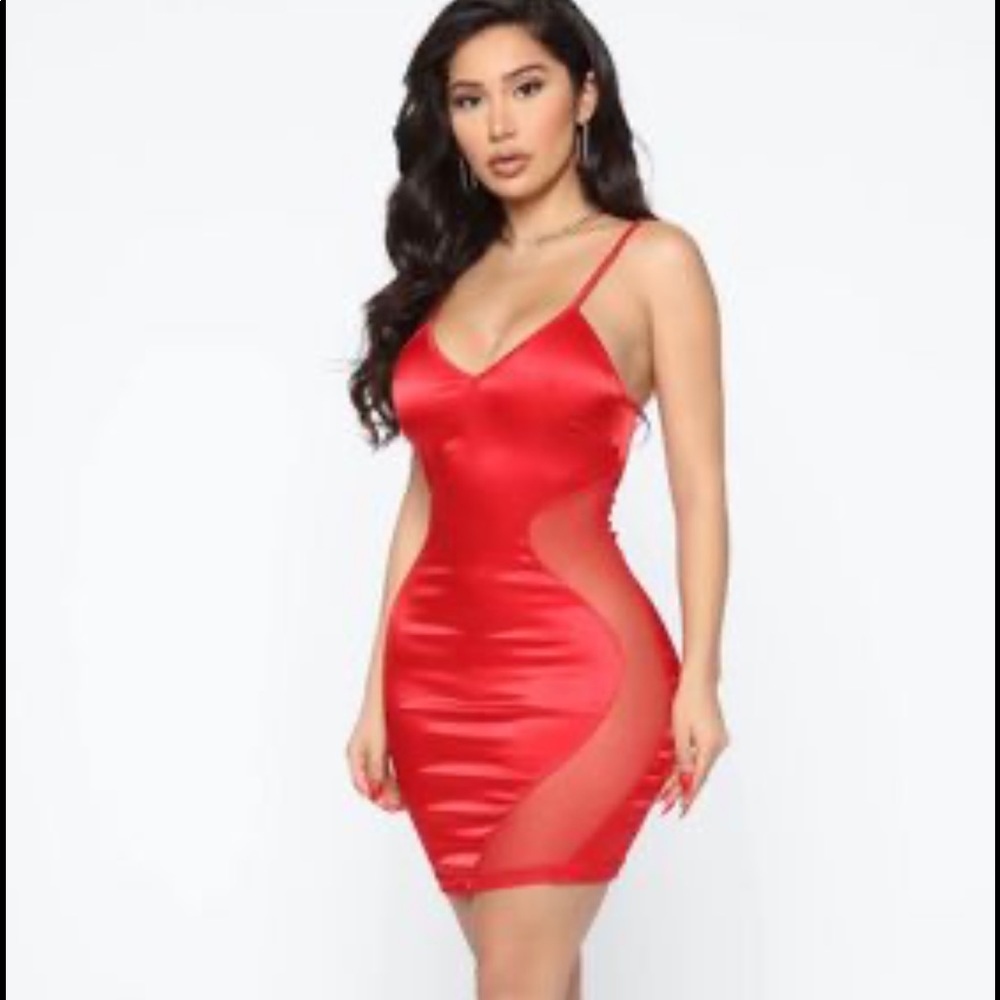 Red Satin Mini Dress